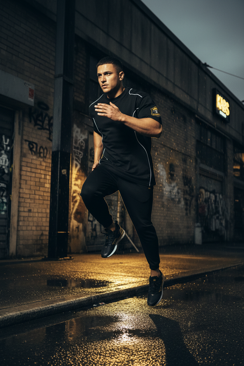 KABS Contrast Piped Panel T-Shirt Lifestyle
